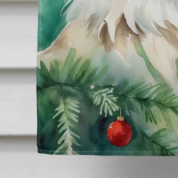 Siberian Cat By the Christmas Tree House Flag on Sale - Image 4