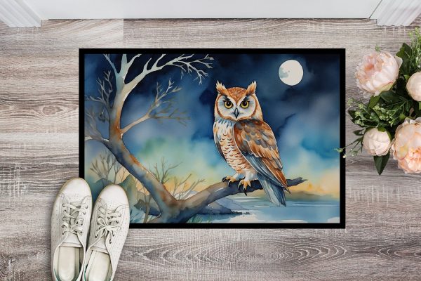 Owl Perched in Coastal Tree Doormat For Sale - Image 2