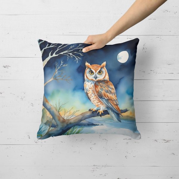 Owl Perched in Coastal Tree Throw Pillow For Discount - Image 4