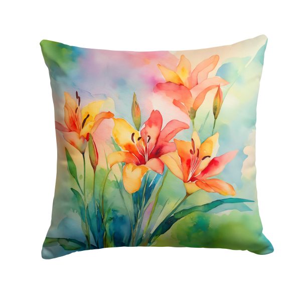 Lilies in Watercolor Throw Pillow Online