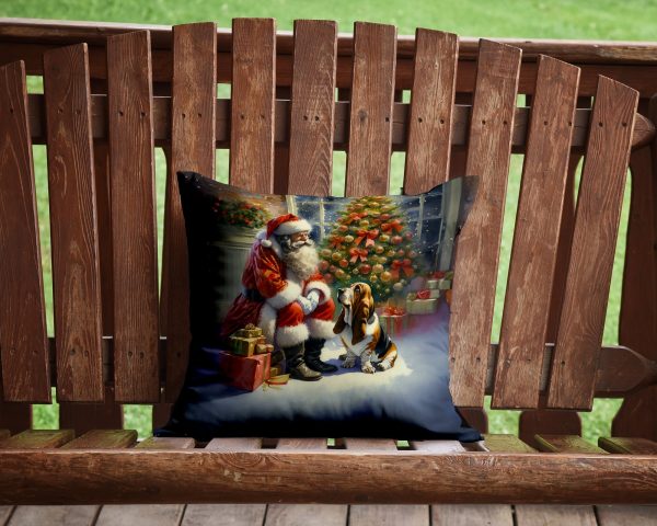 Basset Hound and Santa Claus Throw Pillow Online now - Image 4