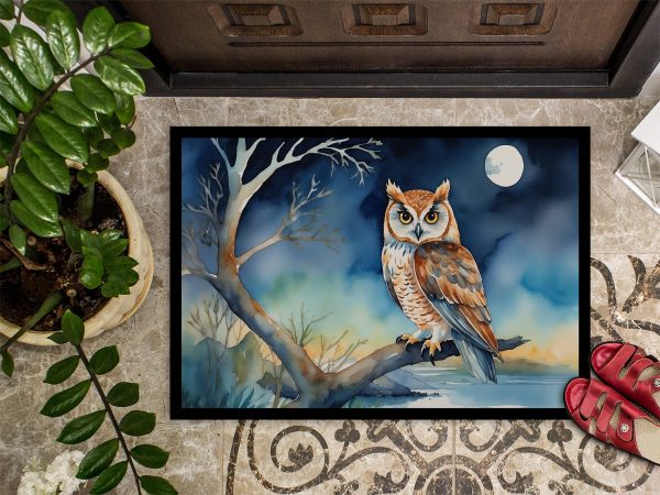 Owl Perched in Coastal Tree Doormat For Sale - Image 3