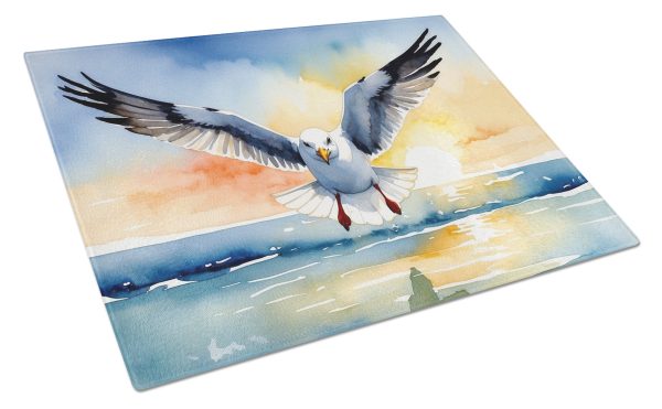 Gull Flying Low Glass Cutting Board Online