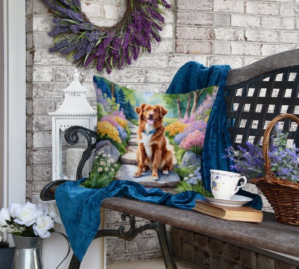 Nova Scotia Duck Tolling Retriever Spring Path Throw Pillow Discount - Image 4
