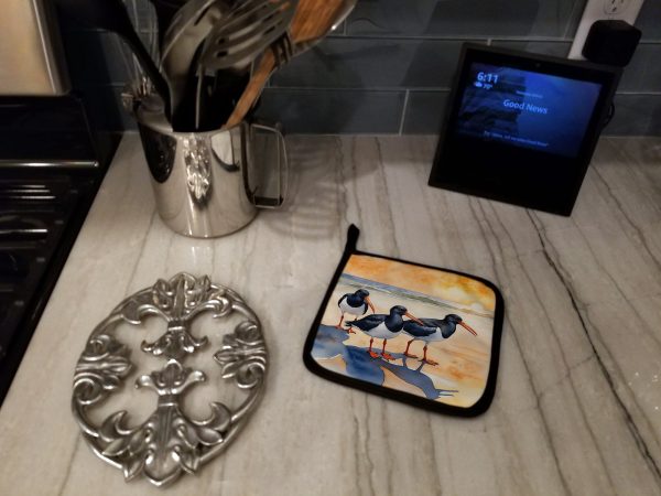 Oystercatchers Foraging Pair of Pot Holders For Cheap - Image 3