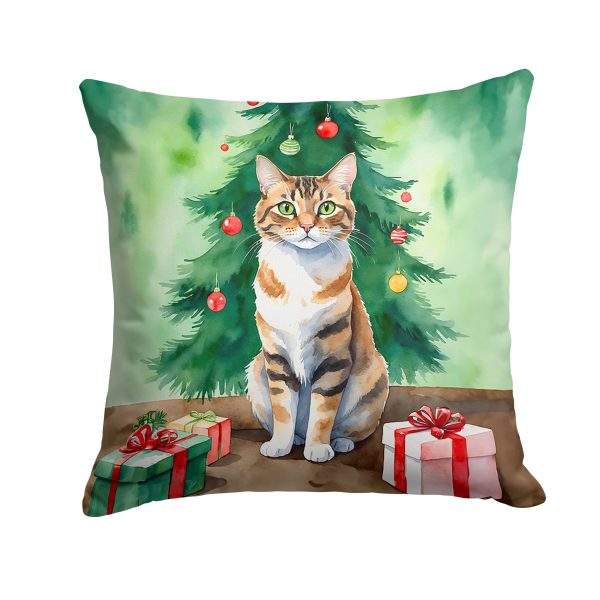Owyhee Bob Cat By the Christmas Tree Throw Pillow Supply
