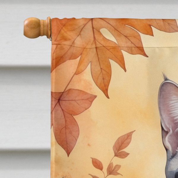 Egyptian Mau Cat in Fall Leaves House Flag Online Hot Sale - Image 3