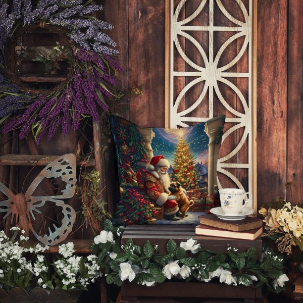 Brussels Griffon and Santa Claus Throw Pillow on Sale - Image 5
