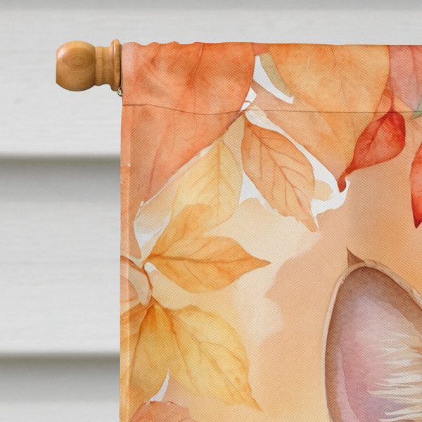 Arabian Mau Cat in Fall Leaves House Flag Supply - Image 3