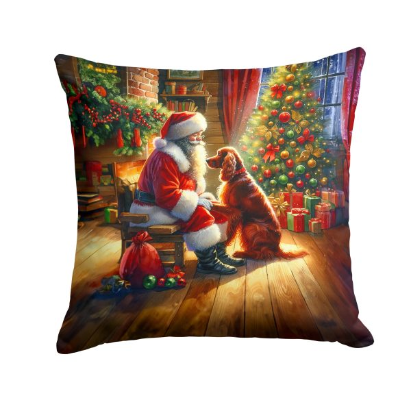 Irish Setter and Santa Claus Throw Pillow For Discount