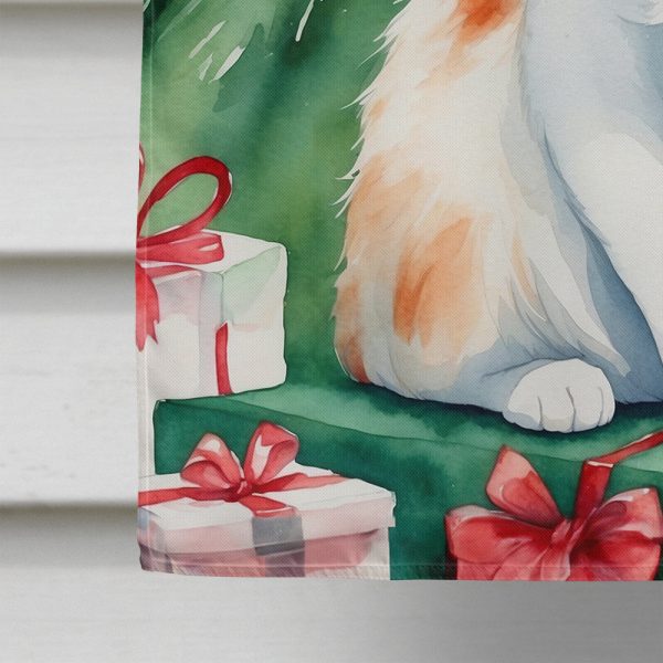 Turkish Van Cat By the Christmas Tree House Flag For Cheap - Image 4