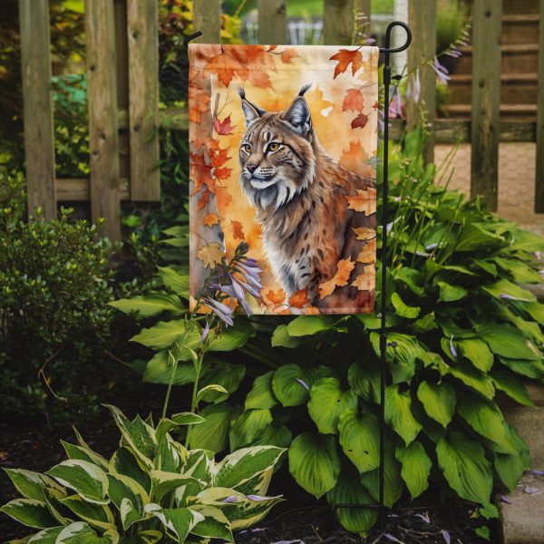 Highlander Lynx Fall Garden Flag - Cat in Fall Leaves - Cat-Themed Seasonal Yard Decor Sale - Image 2