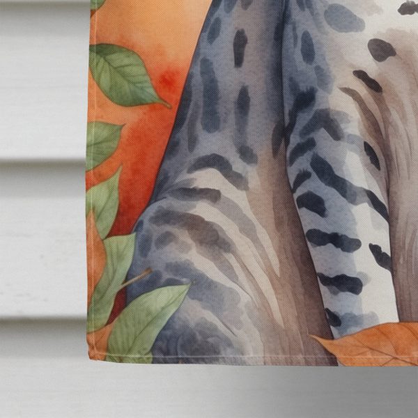 Egyptian Mau Cat in Fall Leaves House Flag Online Hot Sale - Image 4