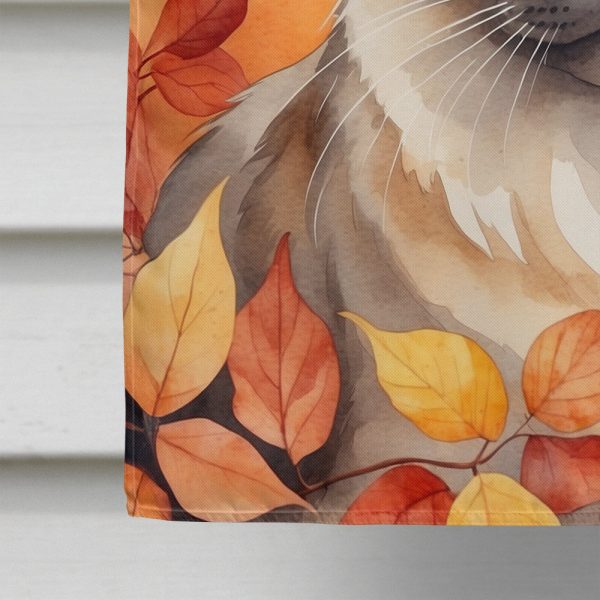 Birman Cat in Fall Leaves House Flag Cheap - Image 4