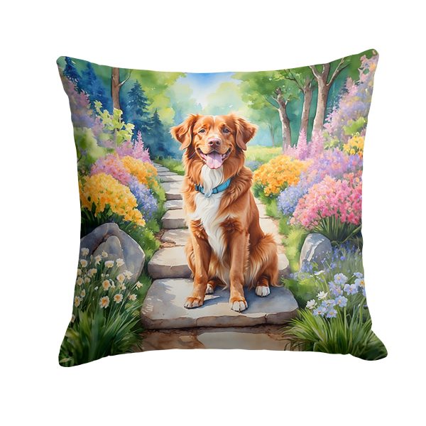 Nova Scotia Duck Tolling Retriever Spring Path Throw Pillow Discount
