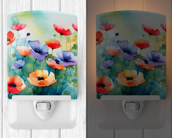 Anemones in Watercolor Ceramic Night Light For Cheap - Image 2