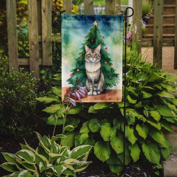 Dwelf Christmas Garden Flag - Cat by the Christmas Tree - Cat-Themed Holiday Yard Decor For Discount - Image 2