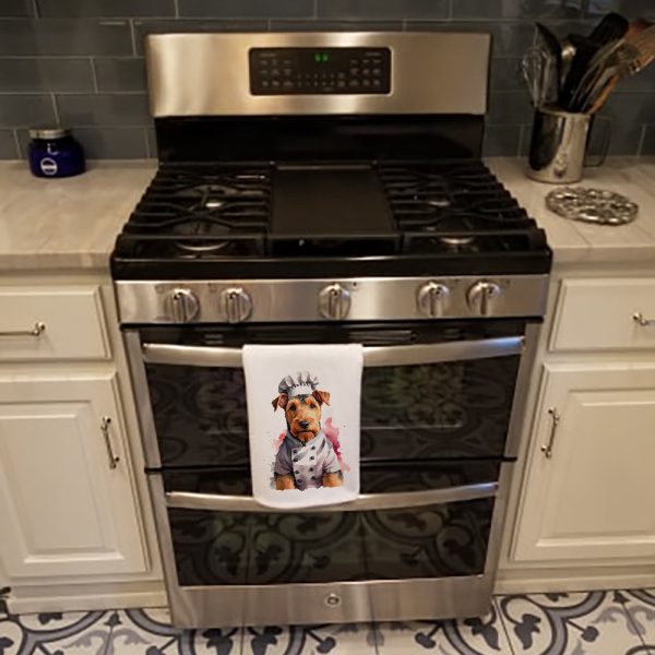 Airedale Terrier Chef Kitchen Towel Set of 2 Discount - Image 3
