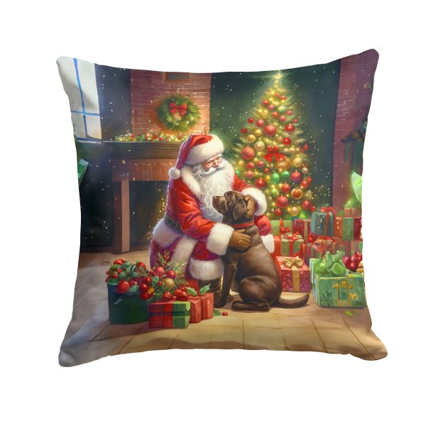 Labrador Retriever and Santa Claus Throw Pillow For Cheap