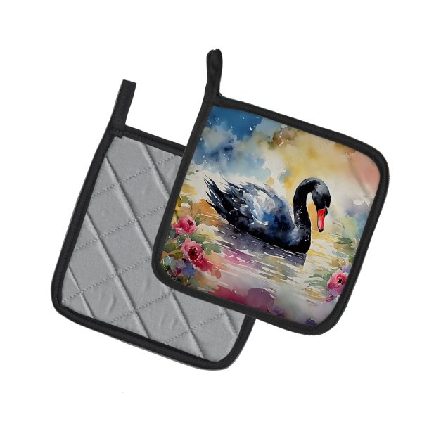 Black Swan Pair of Pot Holders For Discount - Image 2