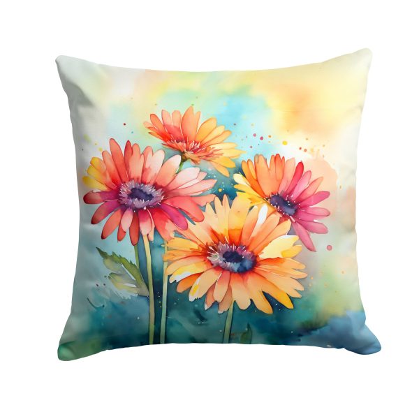 Gerbera Daisies in Watercolor Throw Pillow Online Hot Sale