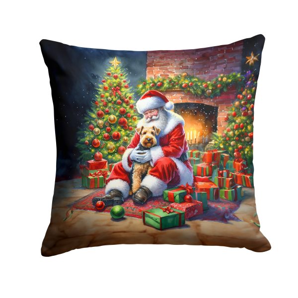 Lakeland Terrier and Santa Claus Throw Pillow Fashion