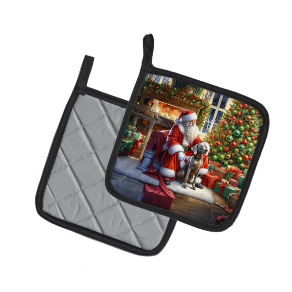 Weimaraner and Santa Claus Pair of Pot Holders Discount - Image 2