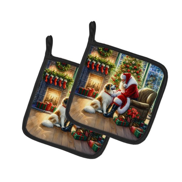 Great Pyrenees and Santa Claus Pair of Pot Holders Online Sale