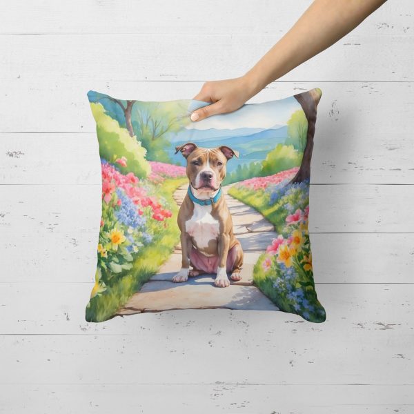Pit Bull Terrier Spring Path Throw Pillow Supply - Image 2