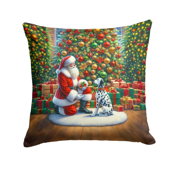 Dalmatian and Santa Claus Throw Pillow Online Hot Sale