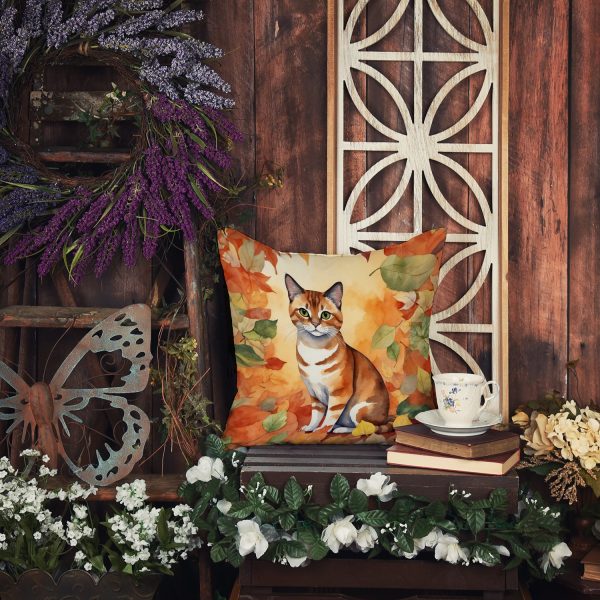 Malayan Cat in Fall Leaves Throw Pillow Online - Image 5