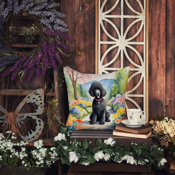 Black Poodle Spring Path Throw Pillow Online Hot Sale - Image 5