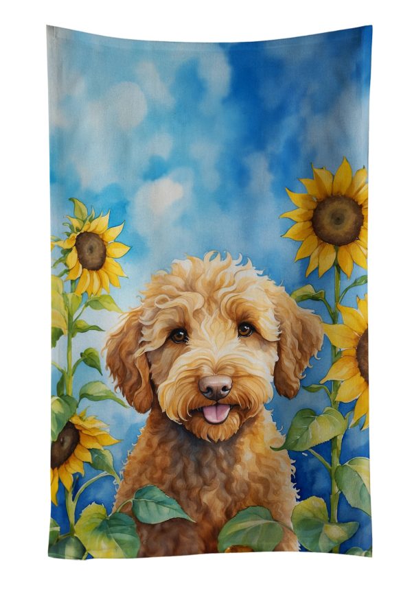 Labradoodle in Sunflowers Kitchen Towel Online Sale