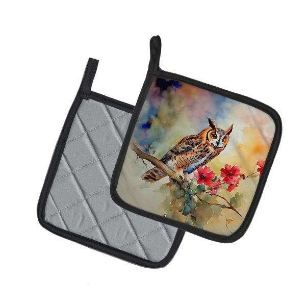 Long-Eared Owl Pair of Pot Holders on Sale - Image 2