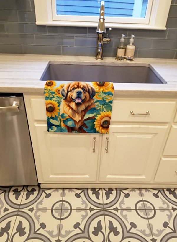 Tibetan Mastiff in Sunflowers Kitchen Towel For Discount - Image 2