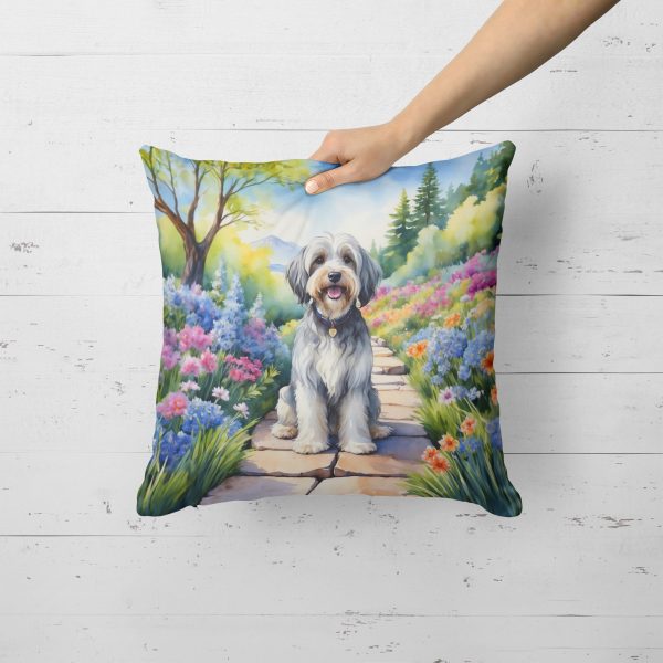 Tibetan Terrier Spring Path Throw Pillow Sale - Image 2