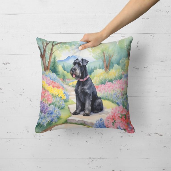 Giant Schnauzer Spring Path Throw Pillow Hot on Sale - Image 2