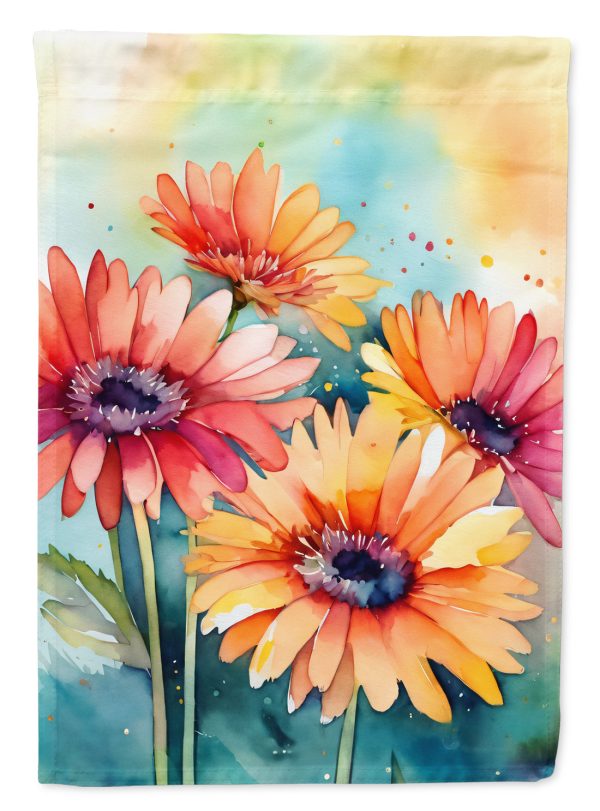 Gerbera Daisies in Watercolor Garden Flag – Outdoor Decorative Garden Flag For Cheap