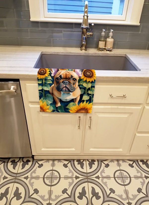 French Bulldog in Sunflowers Kitchen Towel Sale - Image 2