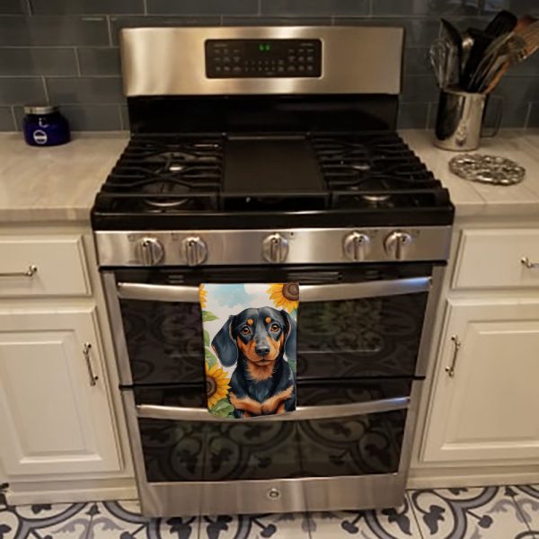 Dachshund in Sunflowers Kitchen Towel For Discount - Image 3