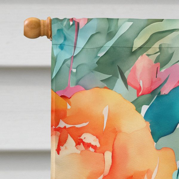 Peonies in Watercolor House Flag Online - Image 3