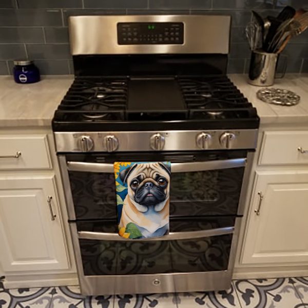 Pug in Sunflowers Kitchen Towel Supply - Image 3