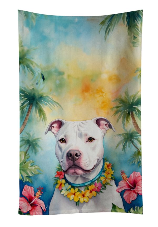 Pit Bull Terrier Luau Kitchen Towel For Cheap