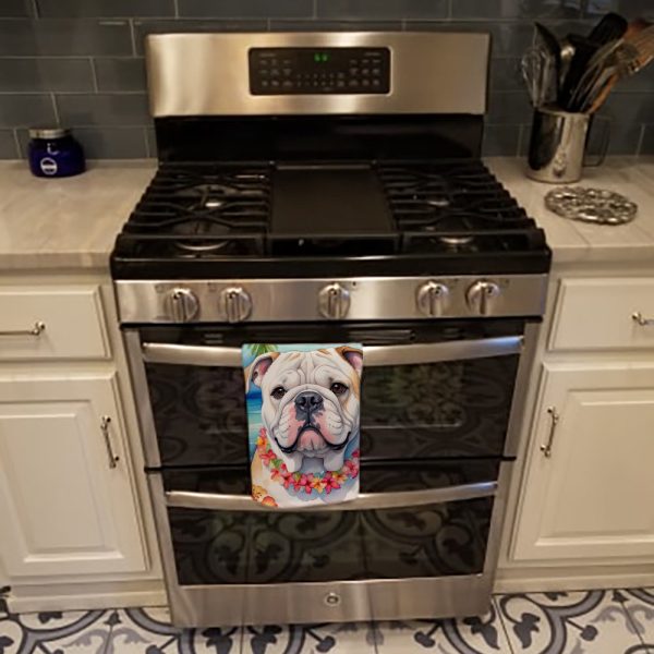 English Bulldog Luau Kitchen Towel Online Hot Sale - Image 3