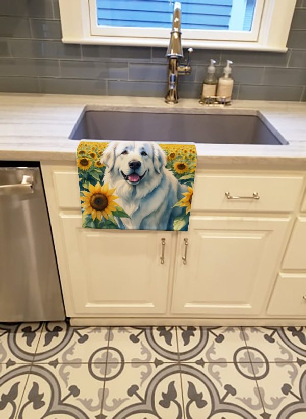 Great Pyrenees in Sunflowers Kitchen Towel Sale - Image 2