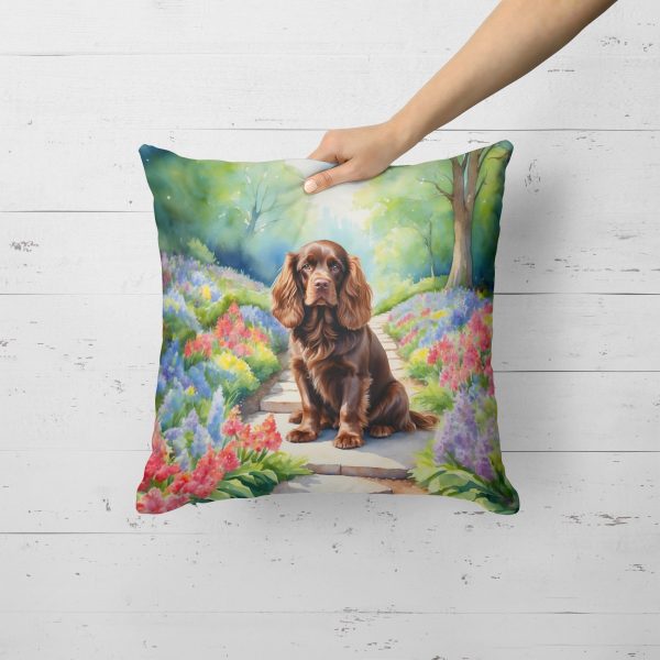 Sussex Spaniel Spring Path Throw Pillow Online Hot Sale - Image 2