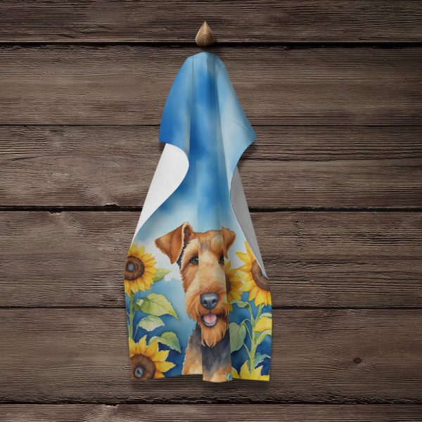 Airedale Terrier in Sunflowers Kitchen Towel Online - Image 4
