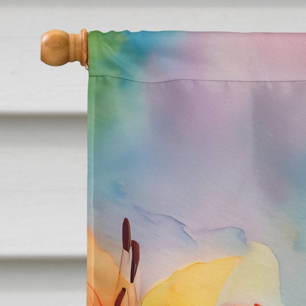 Lilies in Watercolor House Flag For Sale - Image 3
