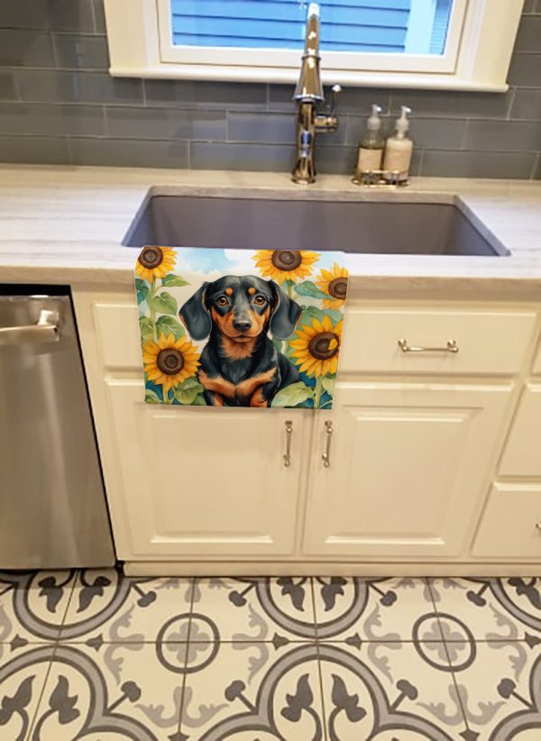 Dachshund in Sunflowers Kitchen Towel For Discount - Image 2