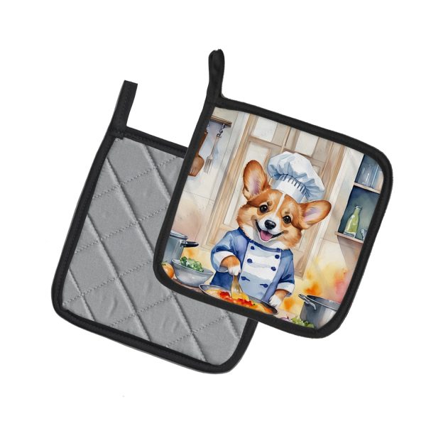 Corgi The Chef Pair of Pot Holders Online now - Image 2